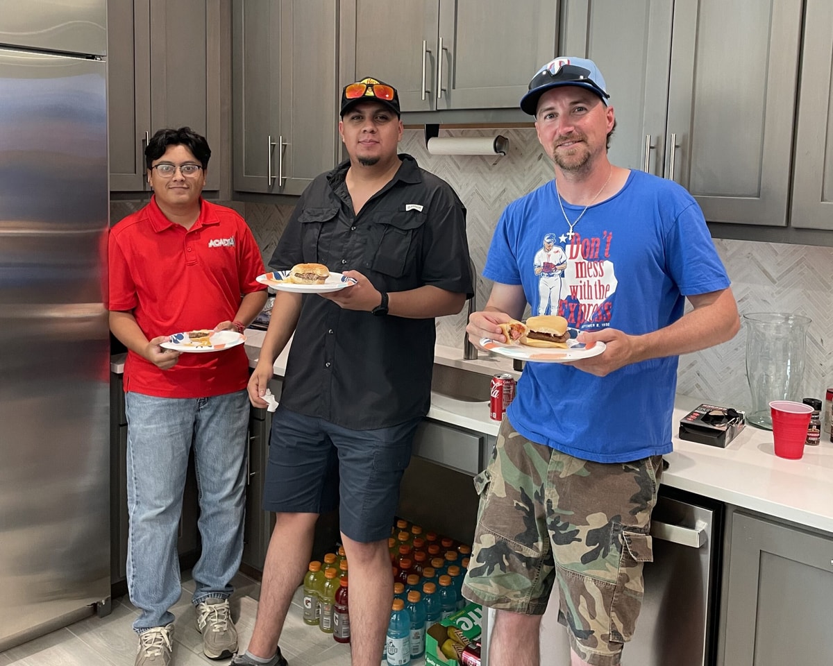 Acadia team members at a company cookout
