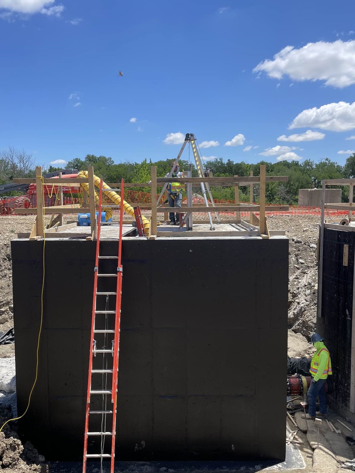 Concrete valve vault under construction at Legends Ranch